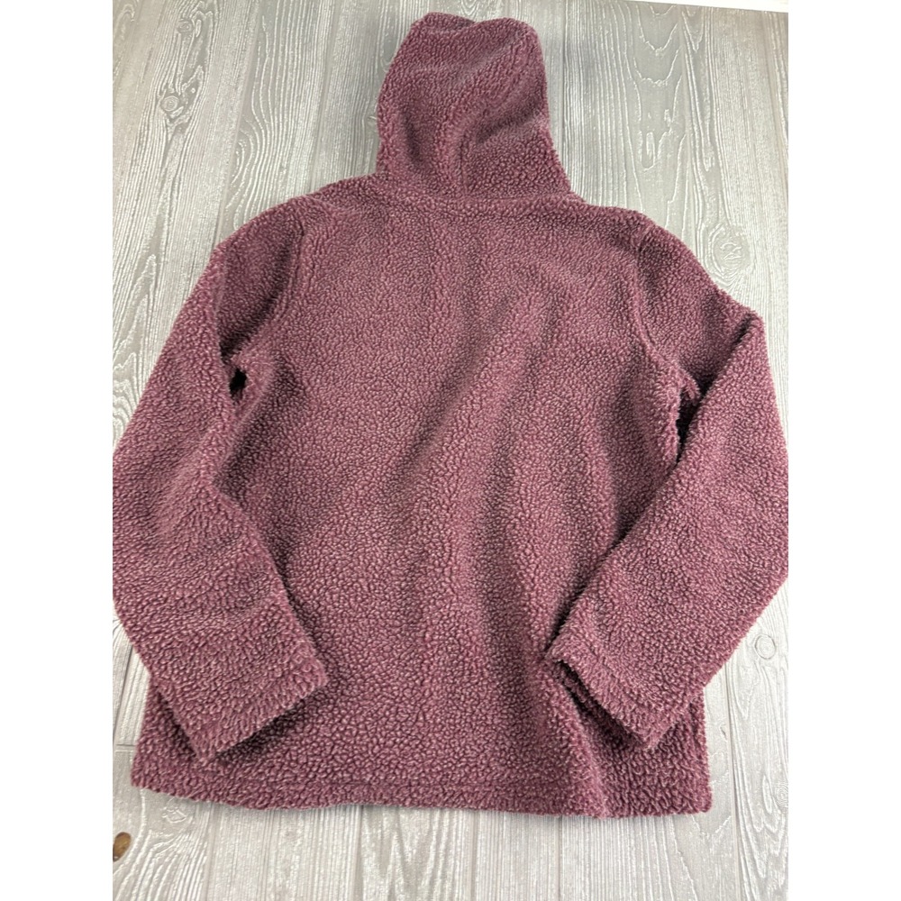 Fox Racing Womens Large Quarter Zip Sherpa Fleece Pullover Hoodie Pinkish Brown - Picture 3 of 10